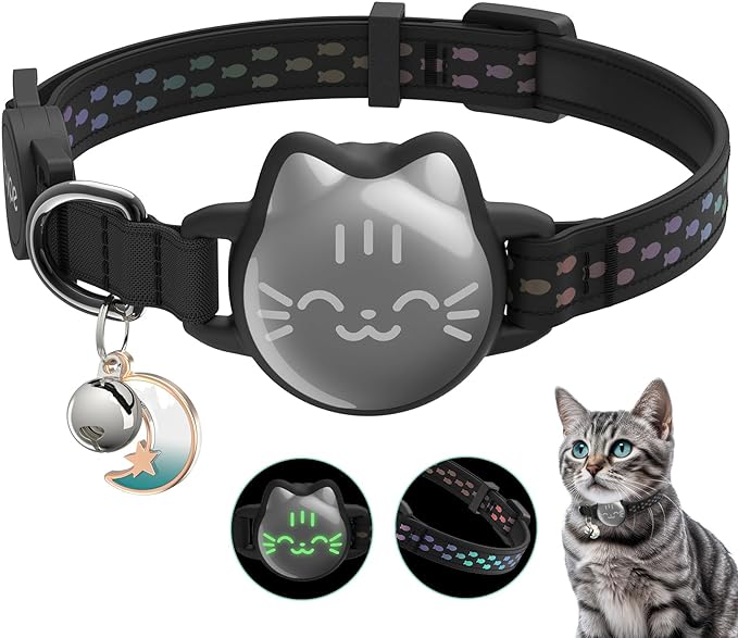 Waterproof Airtag Cat Collar, Breakaway Cat Airtag Collar by typecase