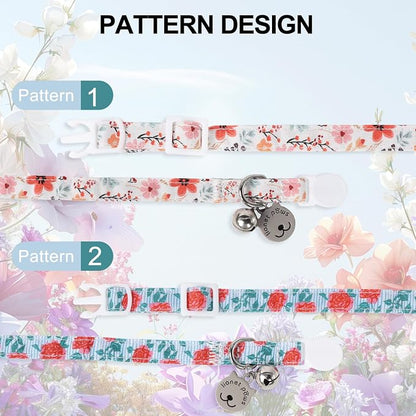 Lionet Paws 2pcs Pack Cotton Cat Collar, Breakaway Buckle - Image 2