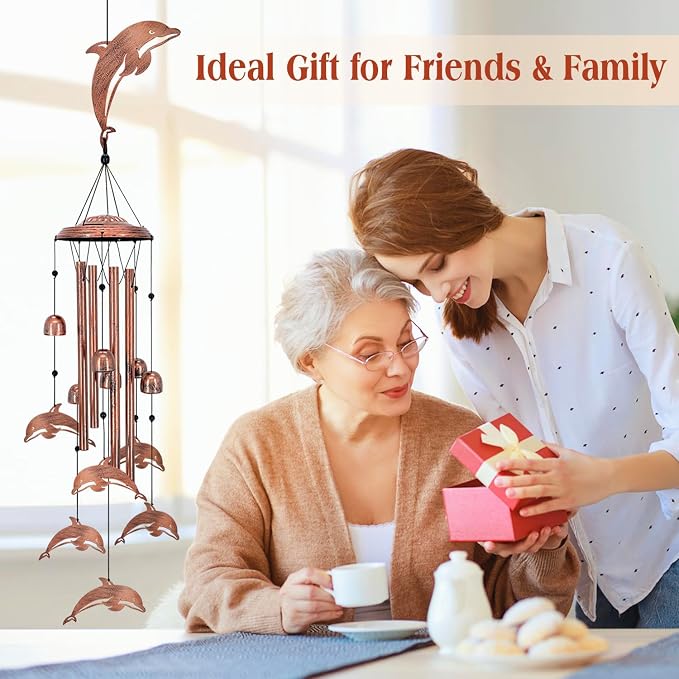 Dolphin Wind Chimes for Outside, Dolphin Gifts for Women/Men/Sympathy - Image 5