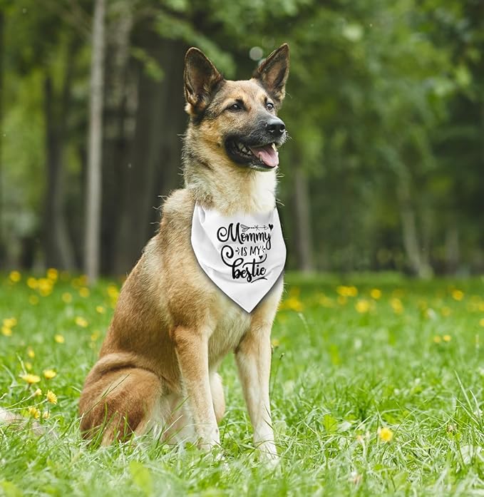 Dog Bandana, Mommy is My Bestie, Dogs Scarf Classical Printing, Dogs Scarf - Image 4
