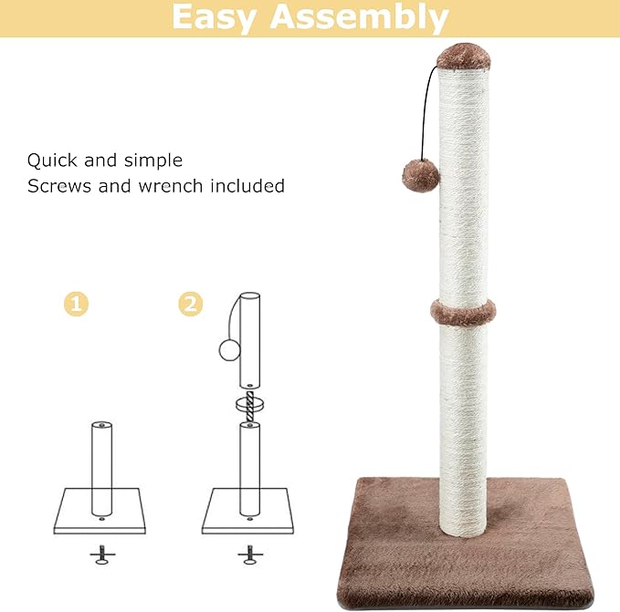 Dimaka 34" Height Tall Cat Scratching Post, Claw Scratcher - Image 5