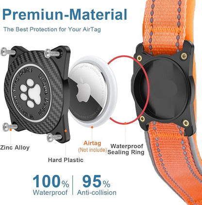 Airtag Dog Collar with Waterproof Air Tag Holder, Luminous Reflective, Soft - Image 3