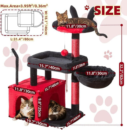 Taoqimiao MS043BR Cat Tree, 32.2-Inch Cat Tower - Image 5