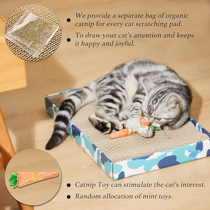 PEEKAB Cat Scratcher Cardboard Reversible Scratching Board Kitty Corrugated - Image 6