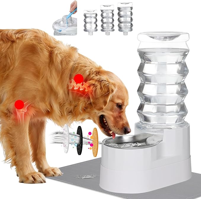 RIZZARI Automatic Pet Waterer, Gravity Stainless Steel Water Dispenser by RIZZARI