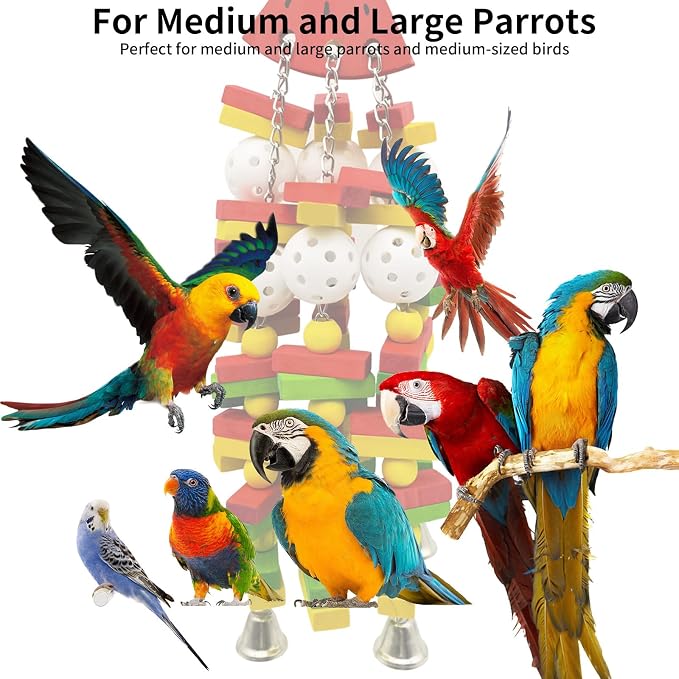 Bird Toys for Parrots Medium Large Bird Parrot Toy for Cockatoos, Cockatiels - Image 4
