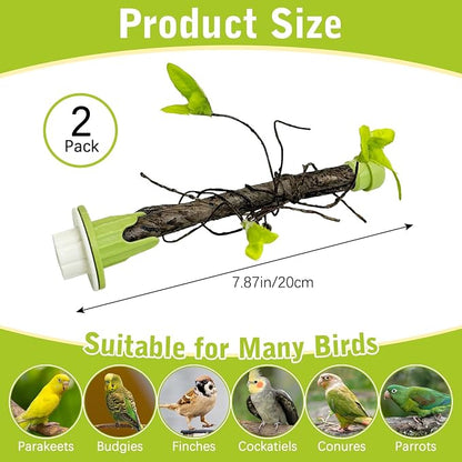 PINVNBY 2 PCS Bird Perches Simulation Branch Parrot Cage Perch Stand - Image 2
