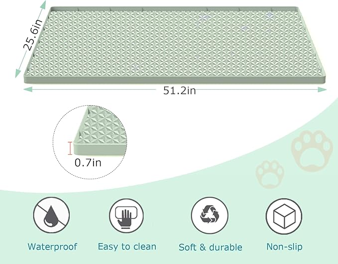 Cat Litter Mat for Litter Box, Silicone Large Cat Litter Trapping Mat - Image 2