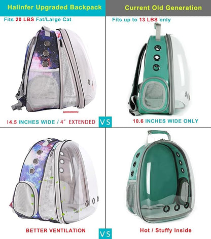 Front Expandable Cat Backpack Carrier, Fit up to 20 lbs, Printed Artwork - Image 3