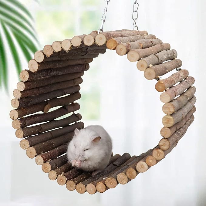 Bird Parrot Swing Toys, Hanging Bird Tree Caves, Natural Apple Wood Parrot - Image 5