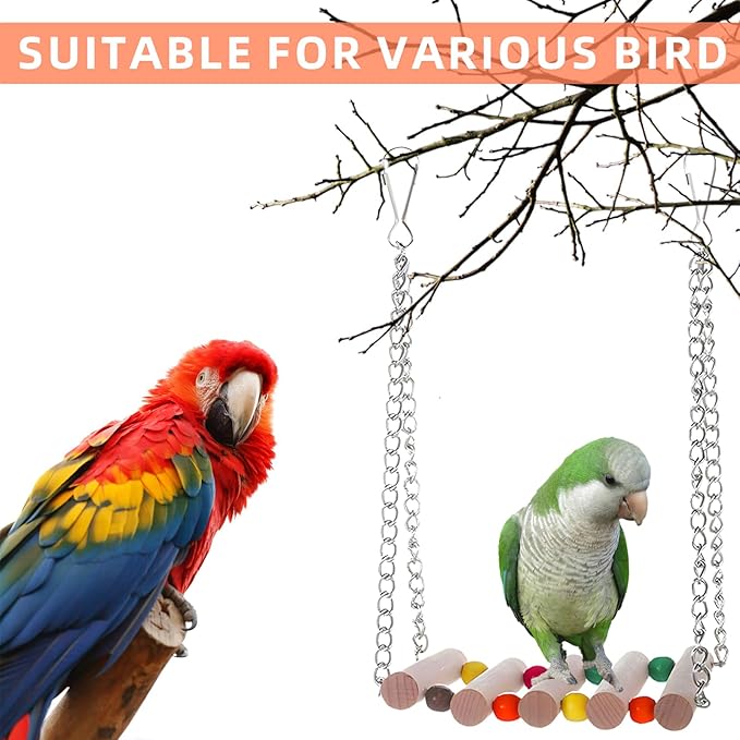 2 pcs Parrot Toys, Natural Corn Cob Bird Chewing Toys and Bird Swing Toy - Image 6