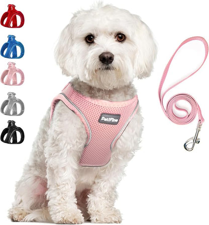 PetiFine Step in Small Dog Harness and Leash Set, Breathable All Weather Air by PetiFine