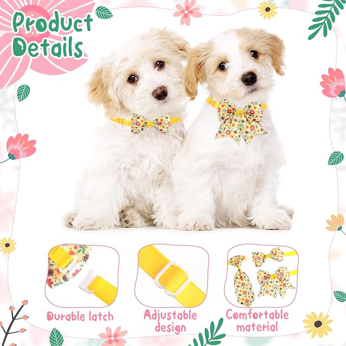 Reginary 100 Pieces Dog Bow Tie Collar Set Include 40 Dog Neckties, and 30 - Image 3