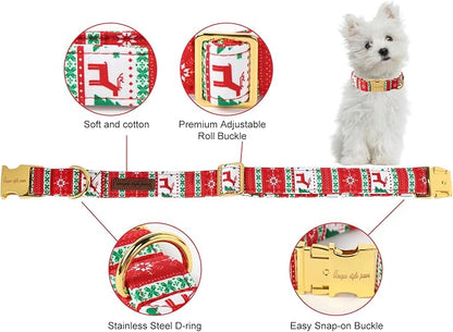 Unique style paws Christmas Dog Collar Metal Buckle Christmas Tree Puppy Collar - Image 2