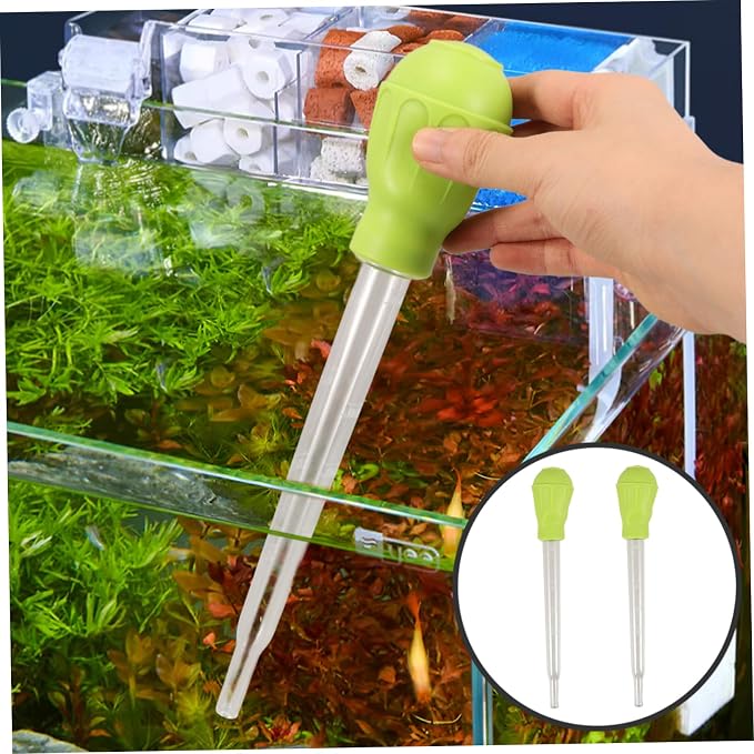 Happyyami 2pcs Manual Fish Tank Cleaner Gravel Adsorber Coral Feeder and Water - Image 8