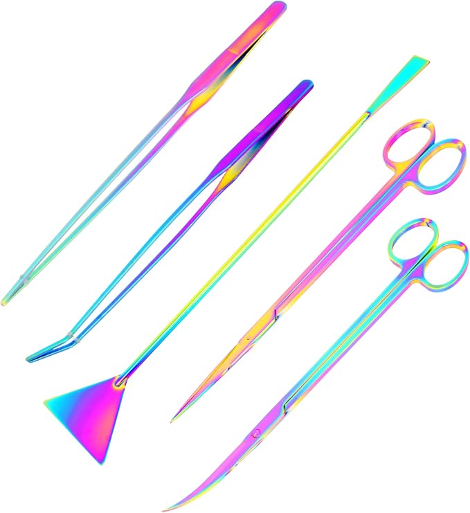 Mandala Crafts Rainbow Stainless Steel Aquascaping Tools Kit – Aquarium Plant by MandalaCrafts
