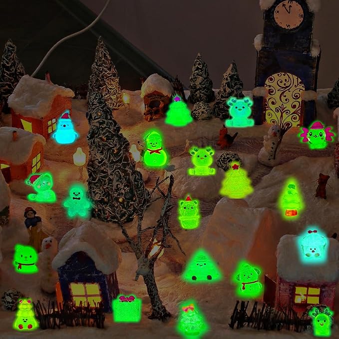 DIYDEC 40PCS Mini Christmas Luminous Figurines 40 Styles Christmas Resin - Image 7