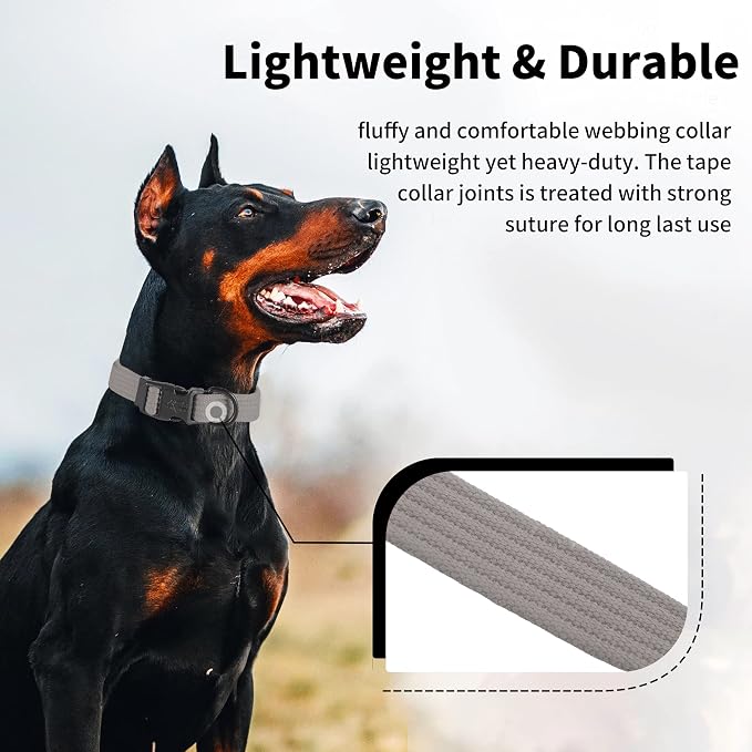 lynxking Dog Collar Soft Padded Breathable Cotton Solid Color Strong Adjustable - Image 2