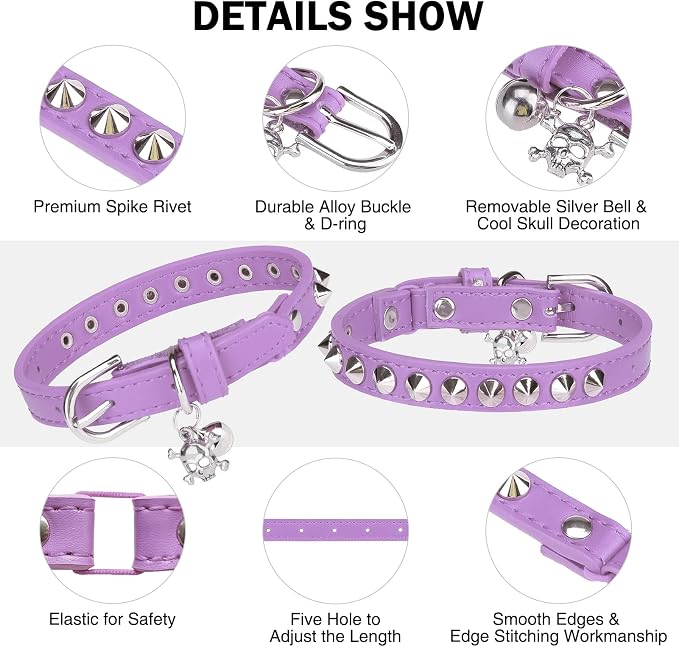 Leather Cat Collars for Boy Girl Cats - Image 2