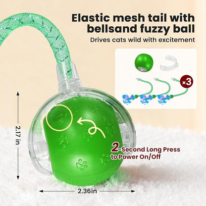Rocfish Interactive Cat Toy for Indoor Cat, Smart Automatic Cat Chase Ball Toy - Image 2