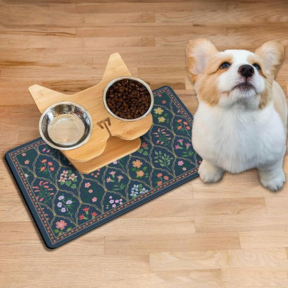 Absorbent Pet Dog Bowl Mat for Food and Water, Pet Cat Food Feeding Mat - Image 2