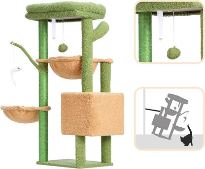 Heybly Cat Tree, 39.4 Inches Cactus Tower Condo - Image 7