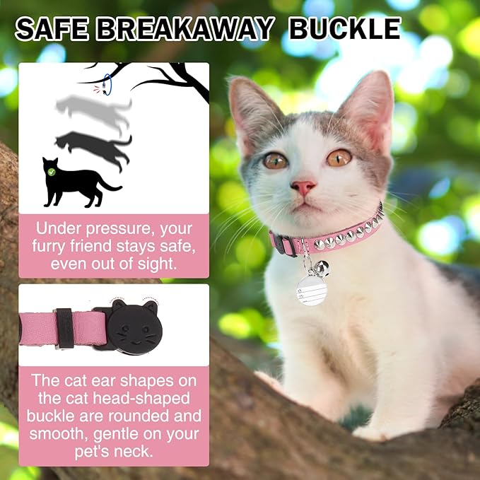 Leather Personalized Breakaway Cat Collar - Image 3