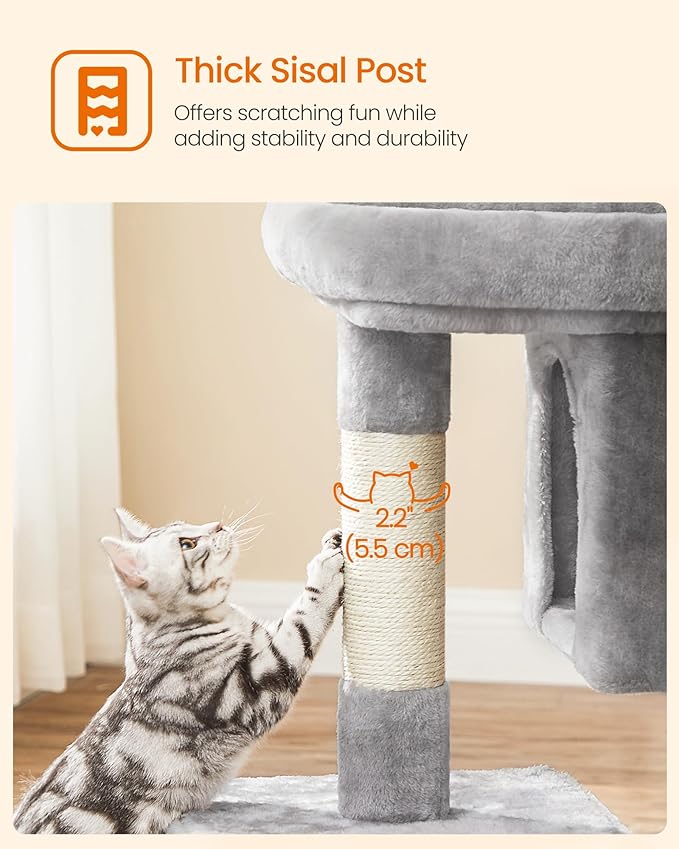 Feandrea Cat Tree, 33.1-Inch Cat Tower, Plush Condo - Image 6