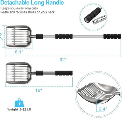 Depets Cat Litter Scoop, Metal Litter Scooper - Image 4