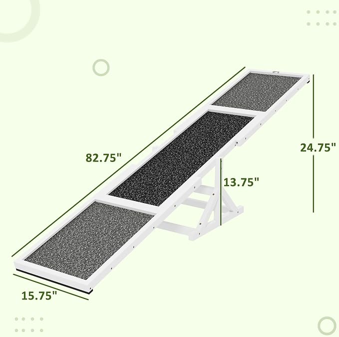 PawHut Wooden Dog Agility Seesaw - Image 7