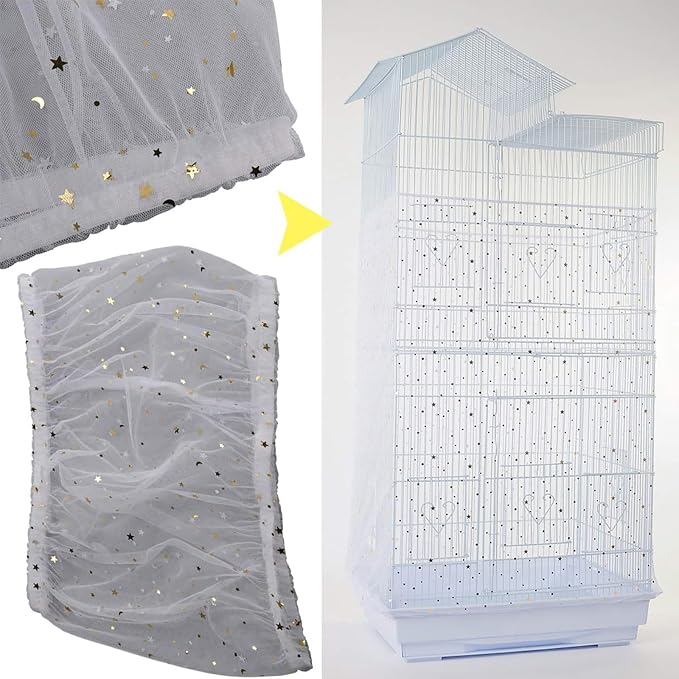QBLEEV Extra Large 29.5" Mesh Bird Seed Catcher, Bird Cage Guard Cover - Image 6