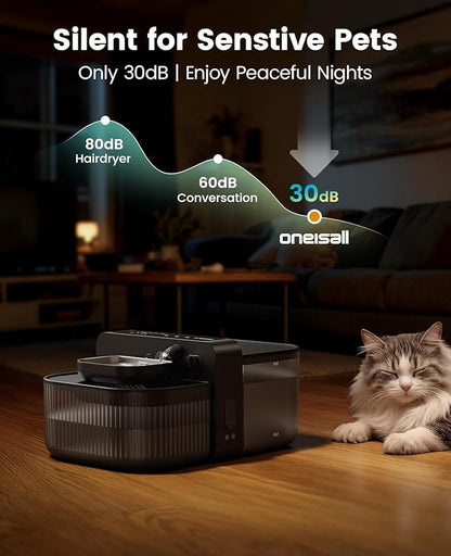 oneisall Wireless Filterless Cat Water Fountain, Separate Clean and Dirty Water - Image 6