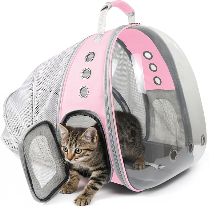 Cat Backpack Carrier, Back Expandable Pet Backpack by PETSWEET