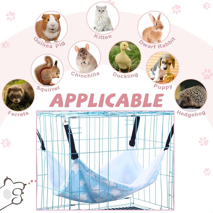 Geelin 4 Pcs Cat Hammock for Cage Hanging Soft Pet Hammock Bed - Image 5