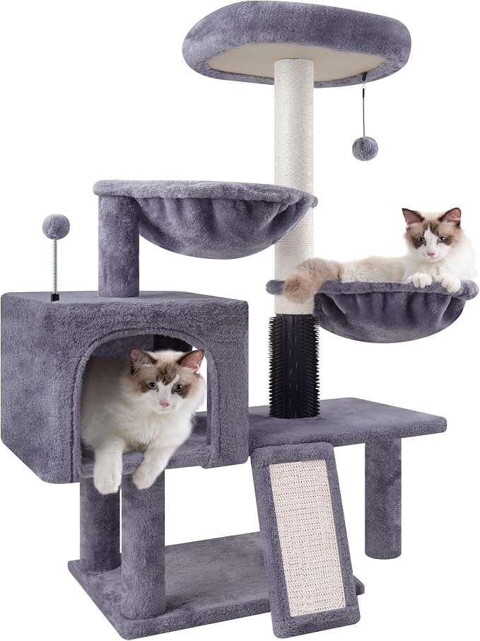 ROYPET Cat Tree with Cat Condo and Two Hammocks, Cat Tower with Scratching - Image 4