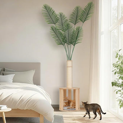 82.7'' Tall Modern Cat Tree for Indoor Cats, Artificial Areca Palm Tree Cat - Image 7