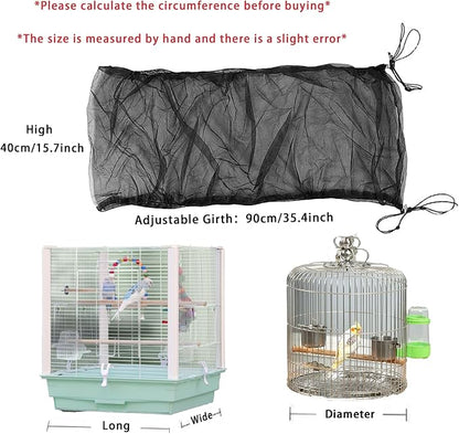 Bird Cage Cover, Parakeet Cage Acessories Adjustable Seed Catcher Birdcage Seed - Image 2