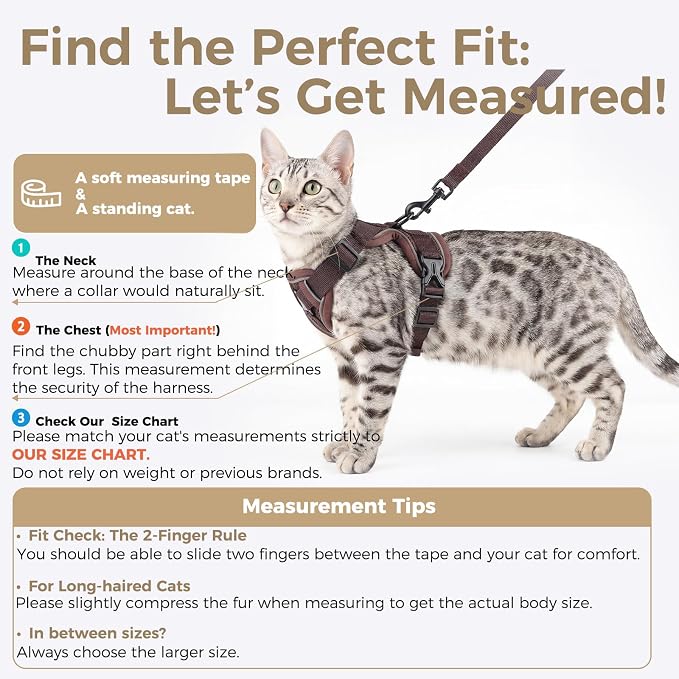 Cat Harness and Leash Set Escape Proof Tactical Small Kitten Harness Emotional - Image 2