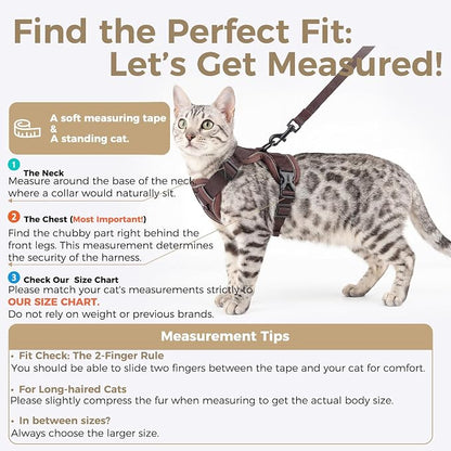 Cat Harness and Leash Set Escape Proof Tactical Small Kitten Harness Emotional - Image 2