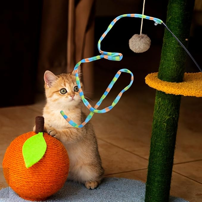 Cat Wand Toys Interactive Kitten Toys Cat Teaser Wand String Feather - Image 7