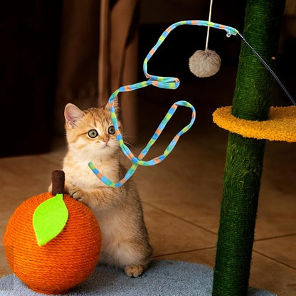Cat Wand Toys Interactive Kitten Toys Cat Teaser Wand String Feather - Image 7