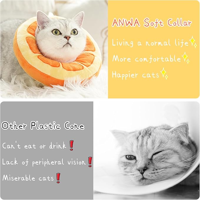 ANWA Adjustable Cat Cone Collar Soft, Cute Cat Donut Collar After Surgery - Image 6