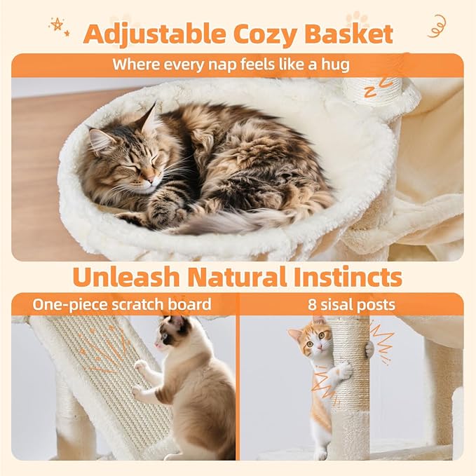 Taoqimiao Cat Tree 71-Inch, Cat Tower - Image 6