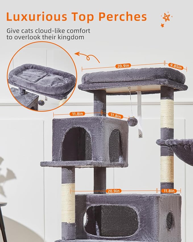 Taoqimiao Cat Tree, 49-Inch Cat Tower - Image 7