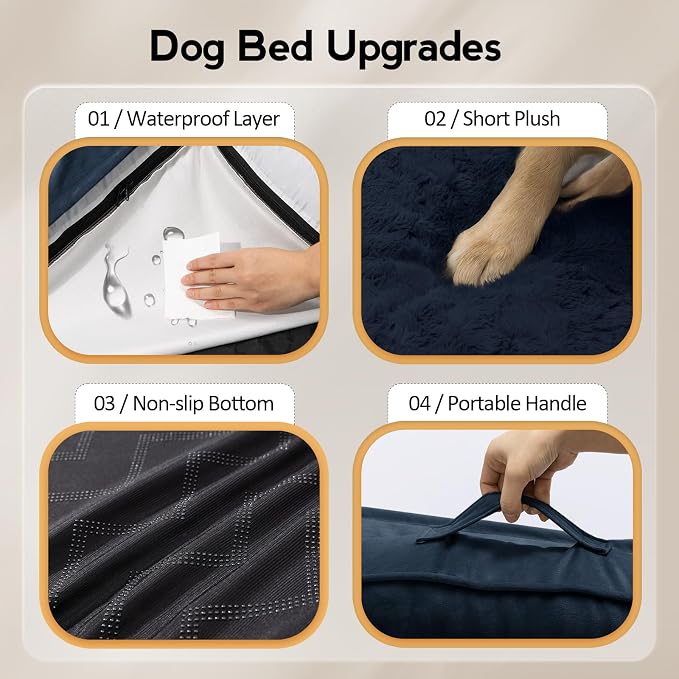 Large Orthopedic Dog Bed with Sides XXXL Dog Beds with Removable Washable Cover - Image 5