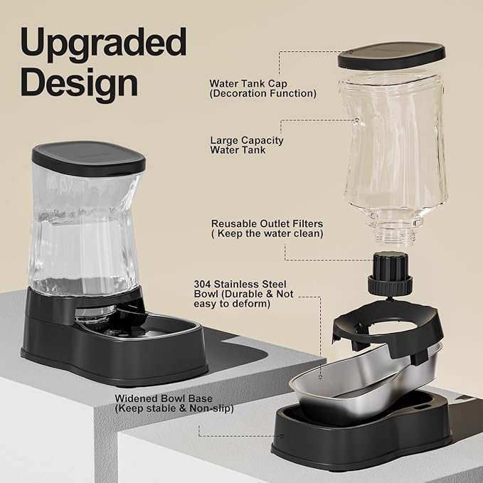 Gardner Pet Automatic Dog Water Dispenser Gravity Stainless Steel Water Waterer - Image 3