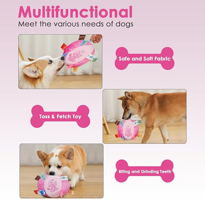 Dog Squeaky Plush Toy with Straps, 6-Inch Soft Stuffed Ball with Cotton - Image 3