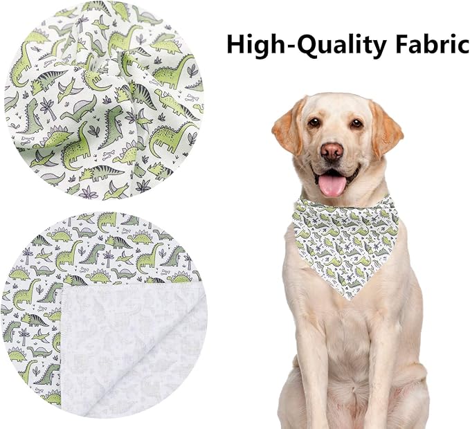 ARING PET Dinosaur Dog Bandanas, Summer Kerchief Triangle Bibs Scarf - Image 2