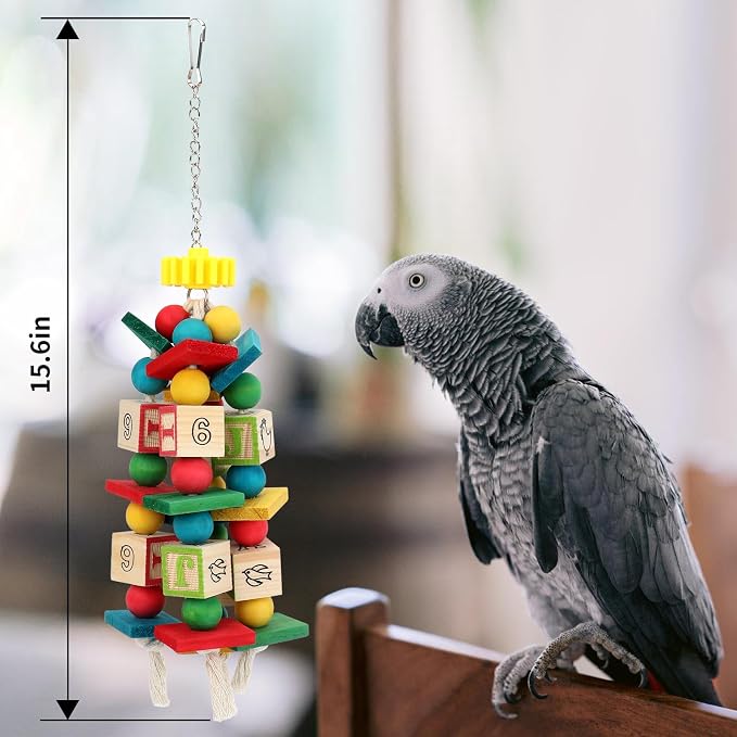 Rypet Wood Bird Chewing Toy for Cage, Wooden Birds Cage Toys for Helping Trim - Image 3