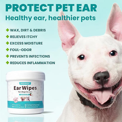 Ear Cleaner Wipes 120 Counts, Dog Ear Cleaner, Grooming Kit Care - Image 2